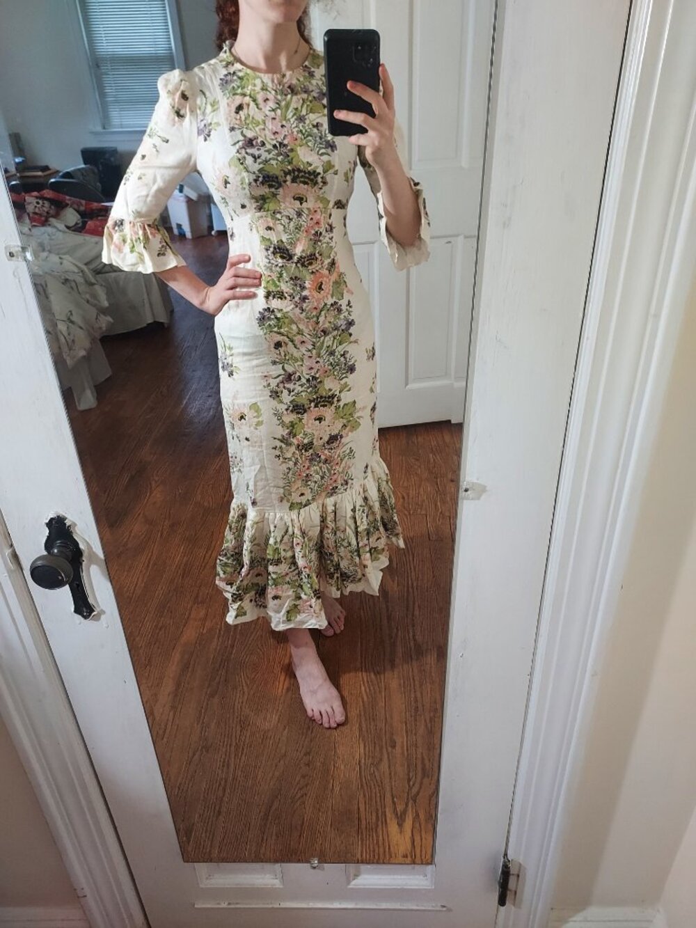 Zimmermann Halliday Floral Linen Maxi Dress AU 0